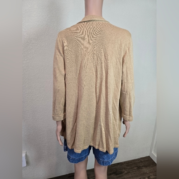J. Jill Cardigan Sweater Womens Med Open Front Long Sleeve Linen/ Rayon - Picture 5 of 12